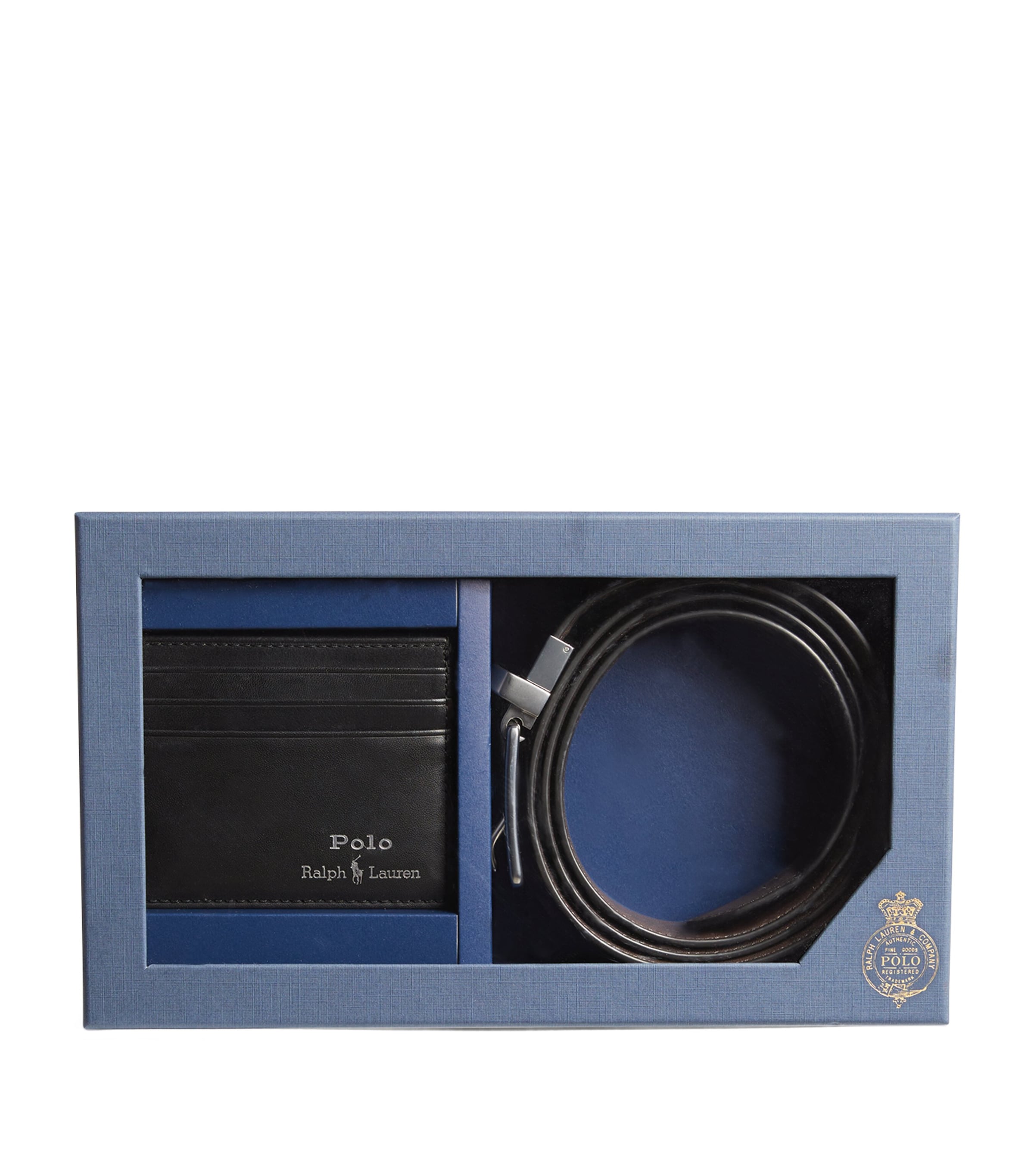 Polo Ralph Lauren leather belt and card holder gift set (British brand)