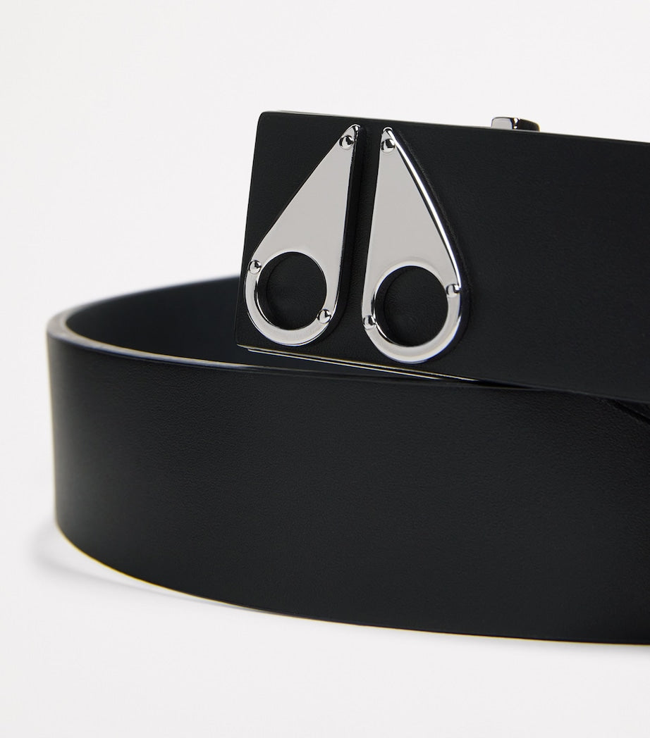 Moose Knuckles leather logo belt 4cm - British product