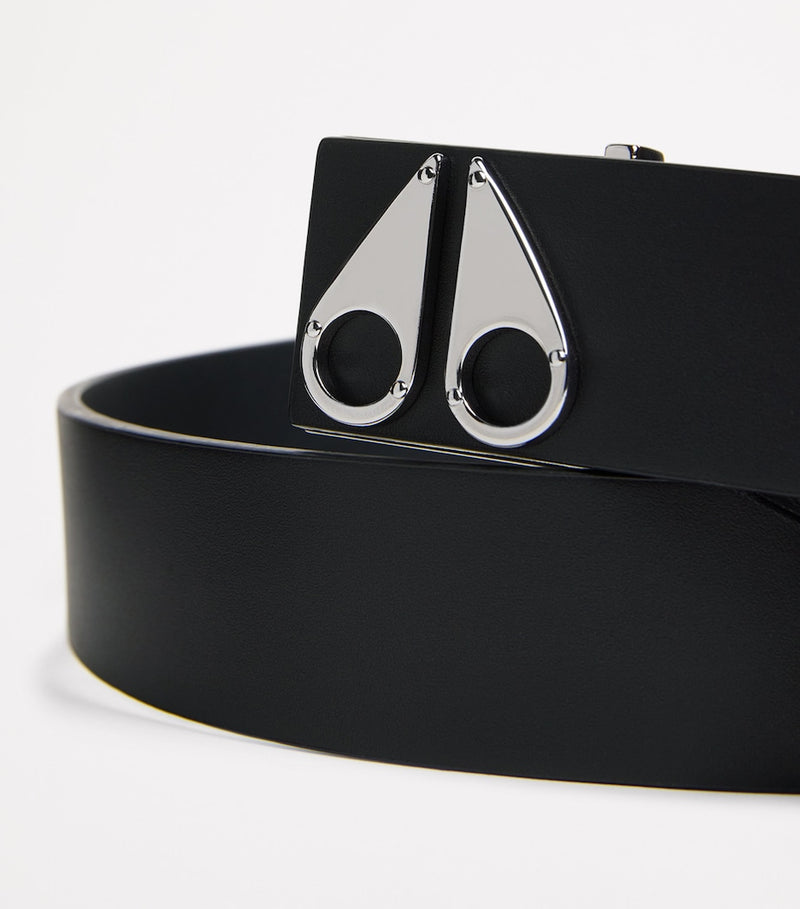 Moose Knuckles leather logo belt 4cm - British product