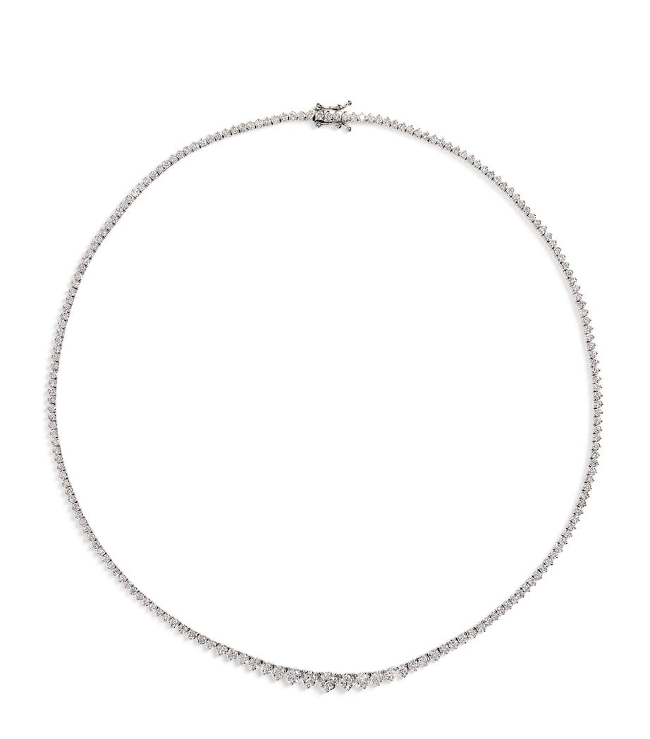 Harrods white gold diamond graduated tennis necklace 7.50ct, UK version