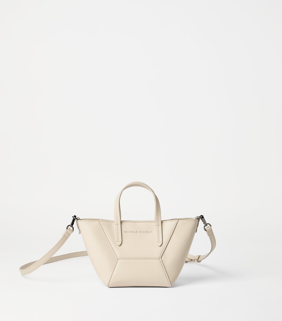 Brunello Cucinelli mini calfskin BC Duo tote bag, imported from the UK