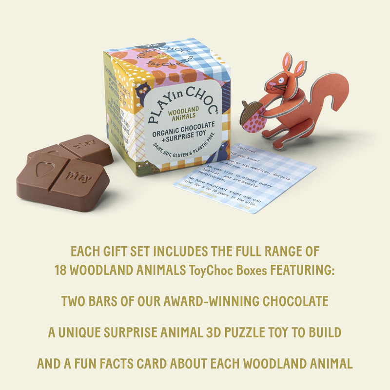 PLAYin CHOC ToyChoc Woodland Animals gift set - British product