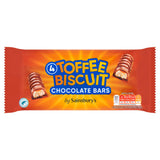 Sainsbury's Toffee Biscuit Chocolate Bars 4x42g Multipack chocolate Sainsburys   