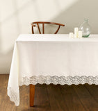 Dea Linen Lace-Trim Elite Tablecloth 170cm x 270cm - British product