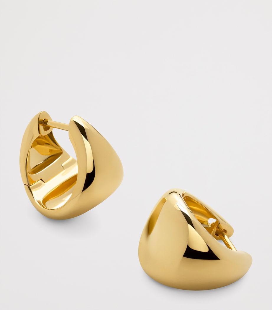 Monica Vinader gold vermeil tapered hoop earrings (British brand)