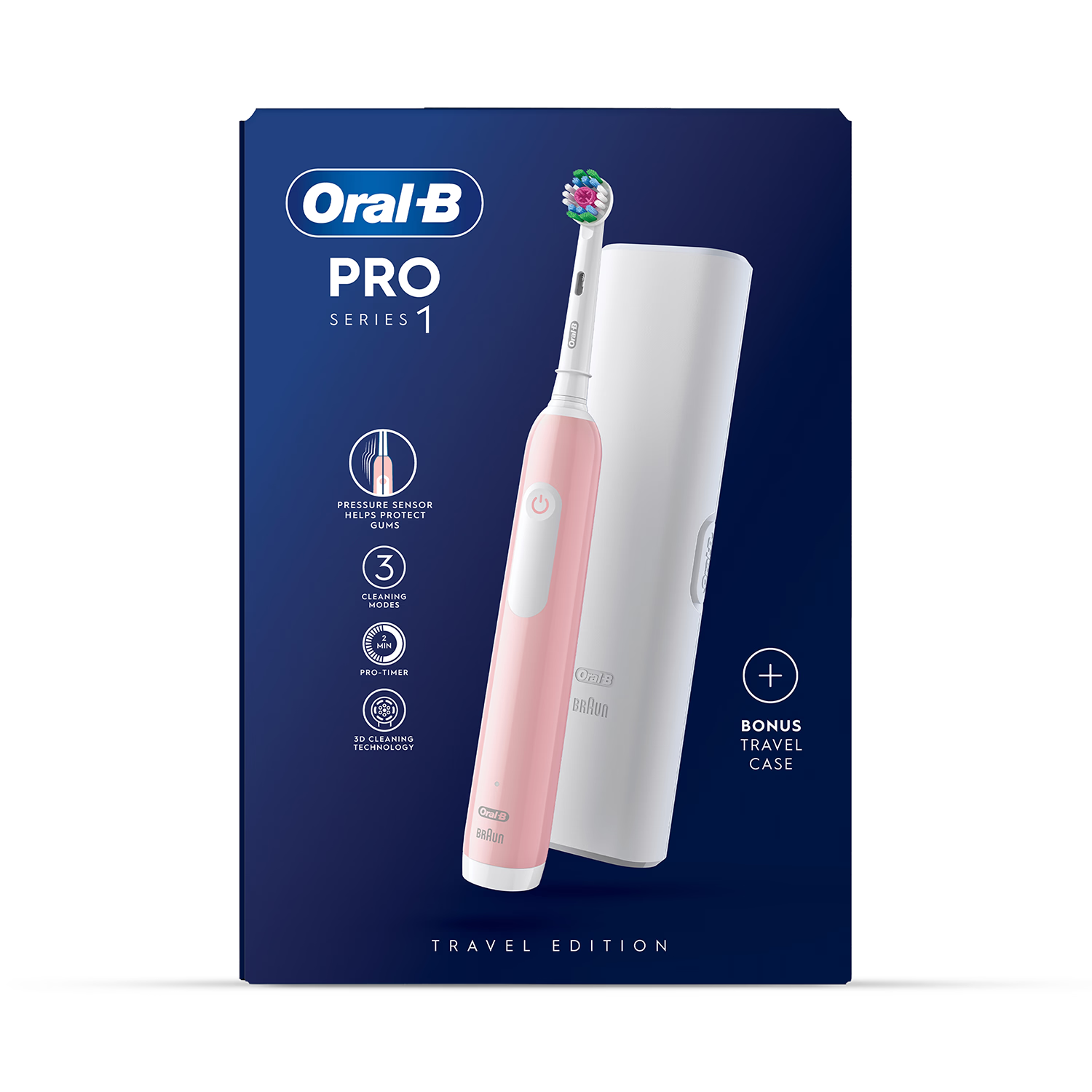 Oral-B pink electric toothbrush, imported from the UK