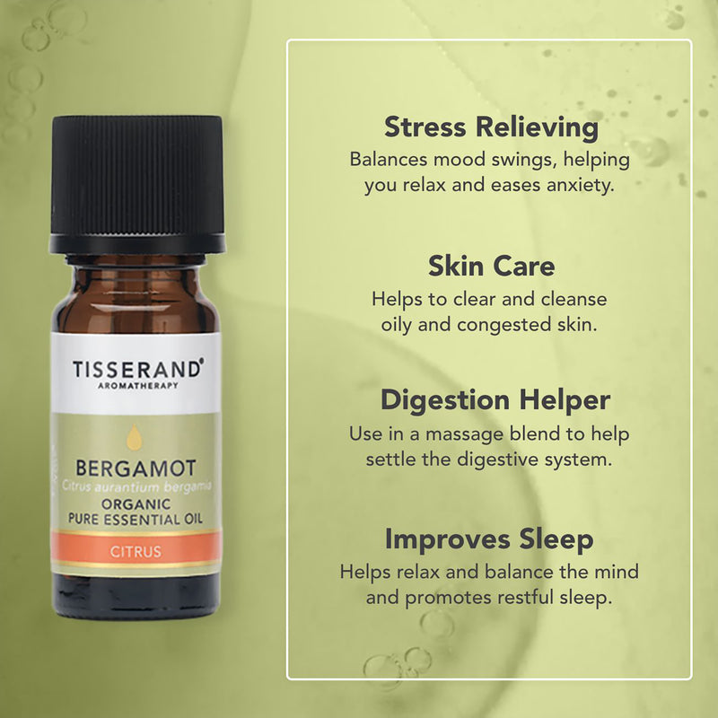 Tisserand Bergamot Organic Essential Oil 9ml (British brand)
