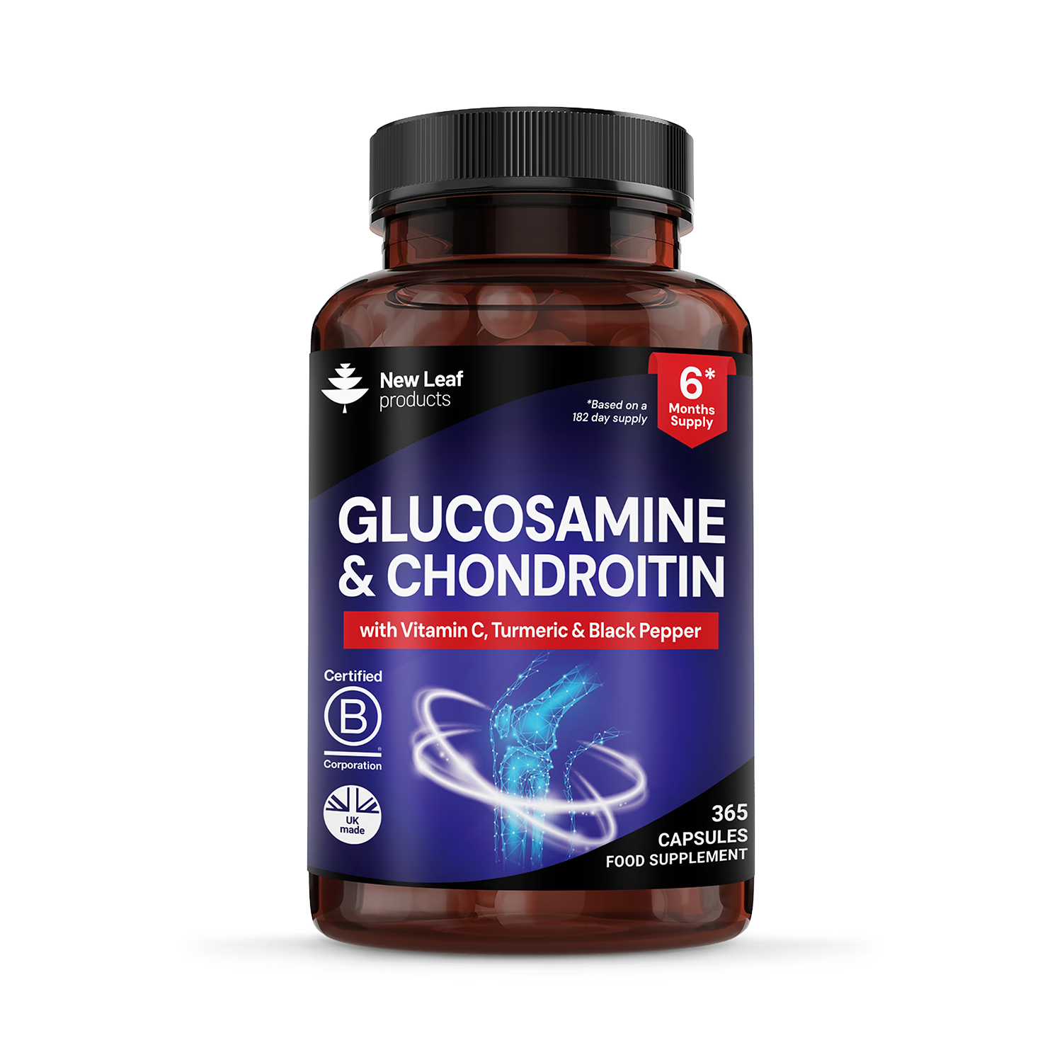 New Leaf Glucosamine & Chondroitin capsules 365 count, imported from the UK