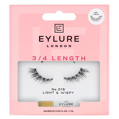 3/4 Length No.015 False Eyelashes Reusable Handmade With Glue Included
