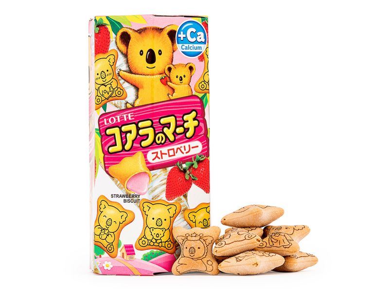 Lotte Koala's March strawberry biscuits, imported from the UK