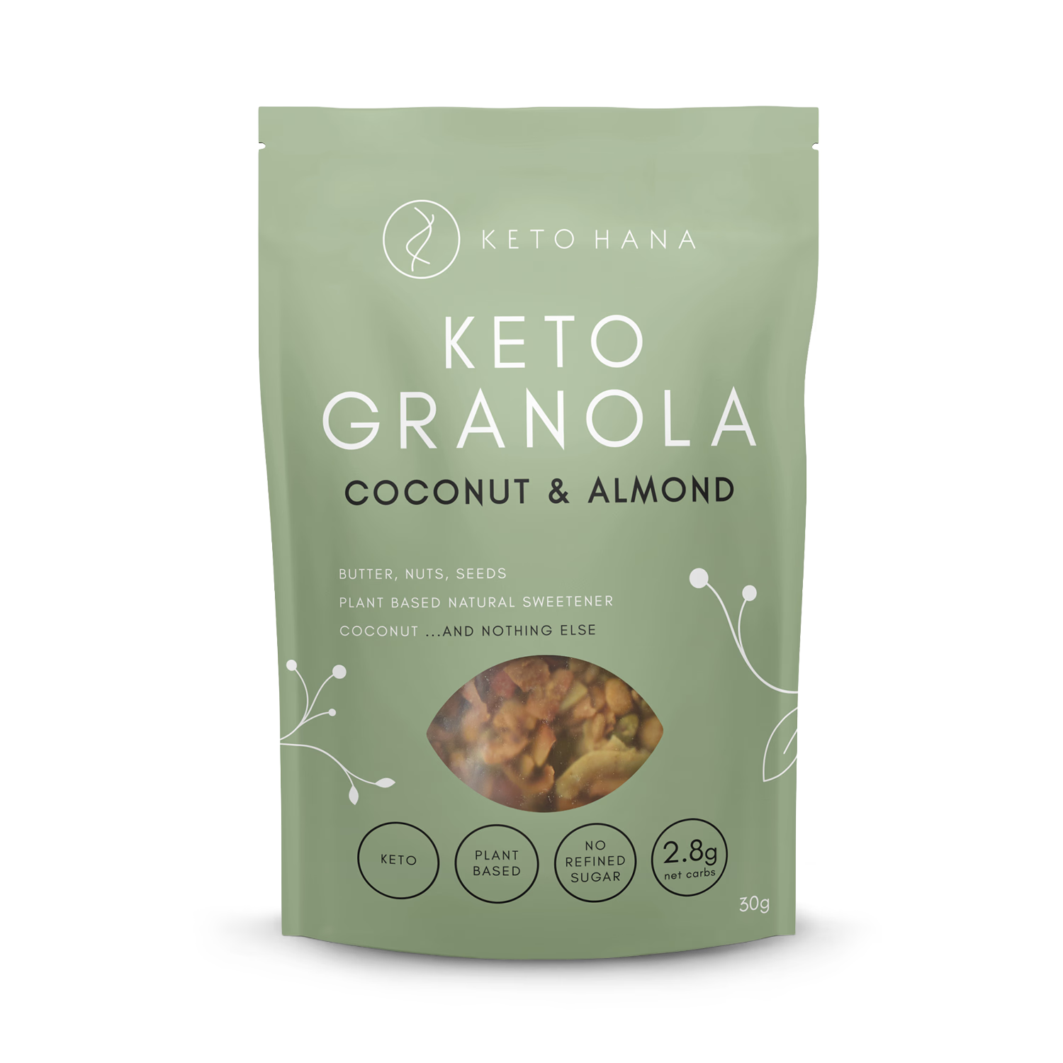 Keto Hana coconut almond butter granola 300g - British product