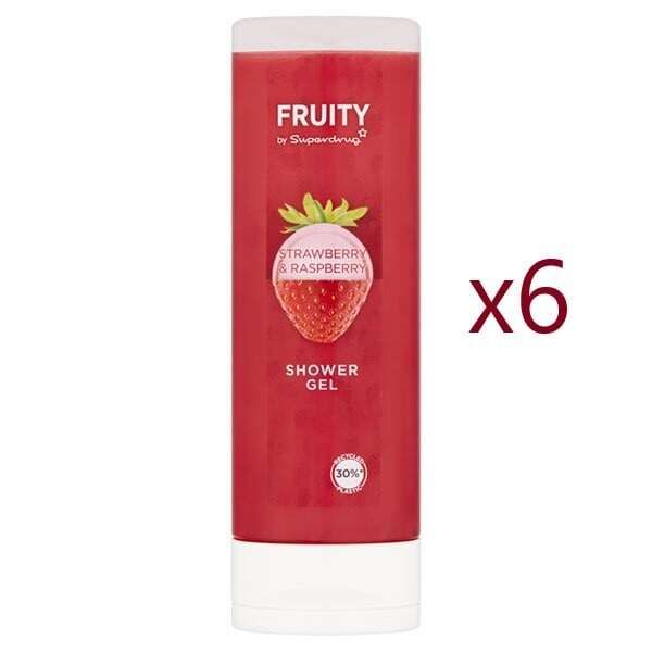 Fruity Strawberry & Raspberry Shower Gel 250ml x6 GOODS Superdrug   