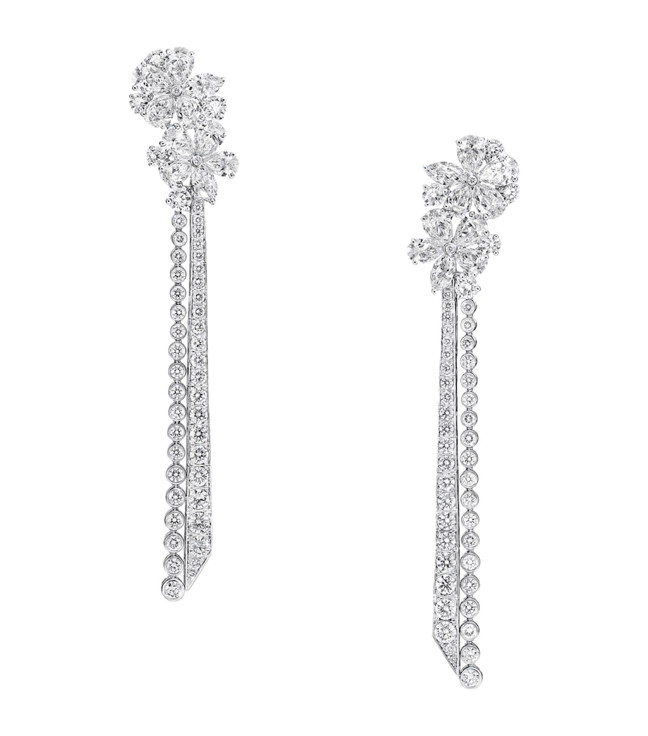 Graff Carissa drop earrings 7.4cm white gold diamond - British product