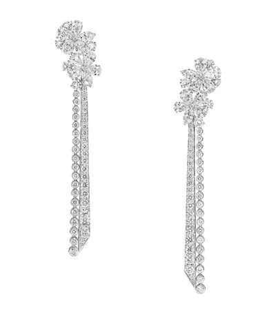 Harrods Graff White Gold and Diamond Carissa Drop Earrings 7.4cm- Buy online at McGrocer