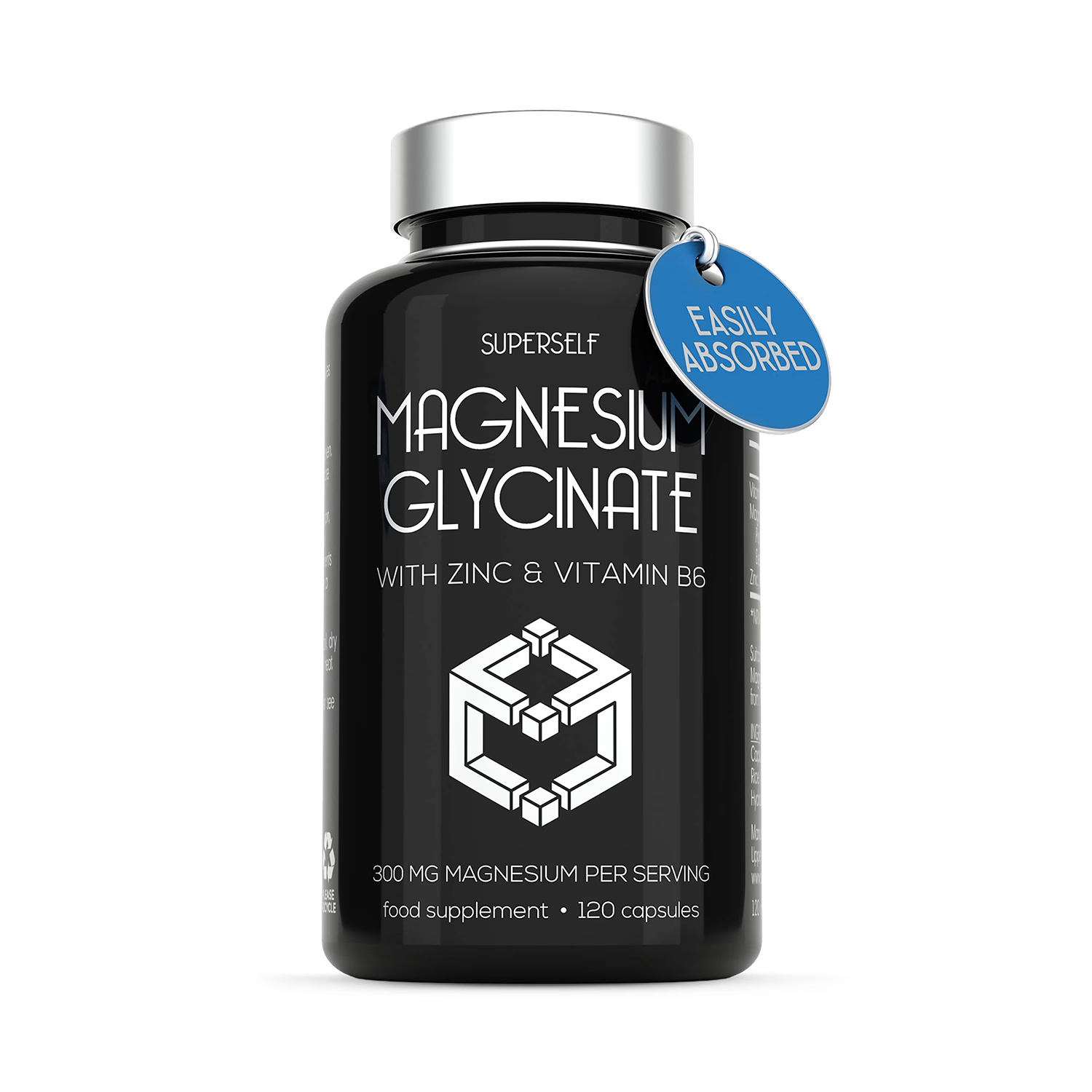 SuperSelf Magnesium Glycinate supplement 120 capsules - British product