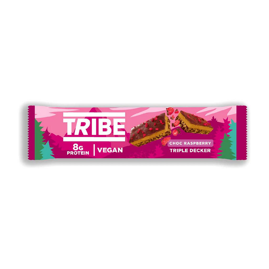 TRIBE Plant Protein Vegan Choc Raspberry Triple Decker Bar 40g