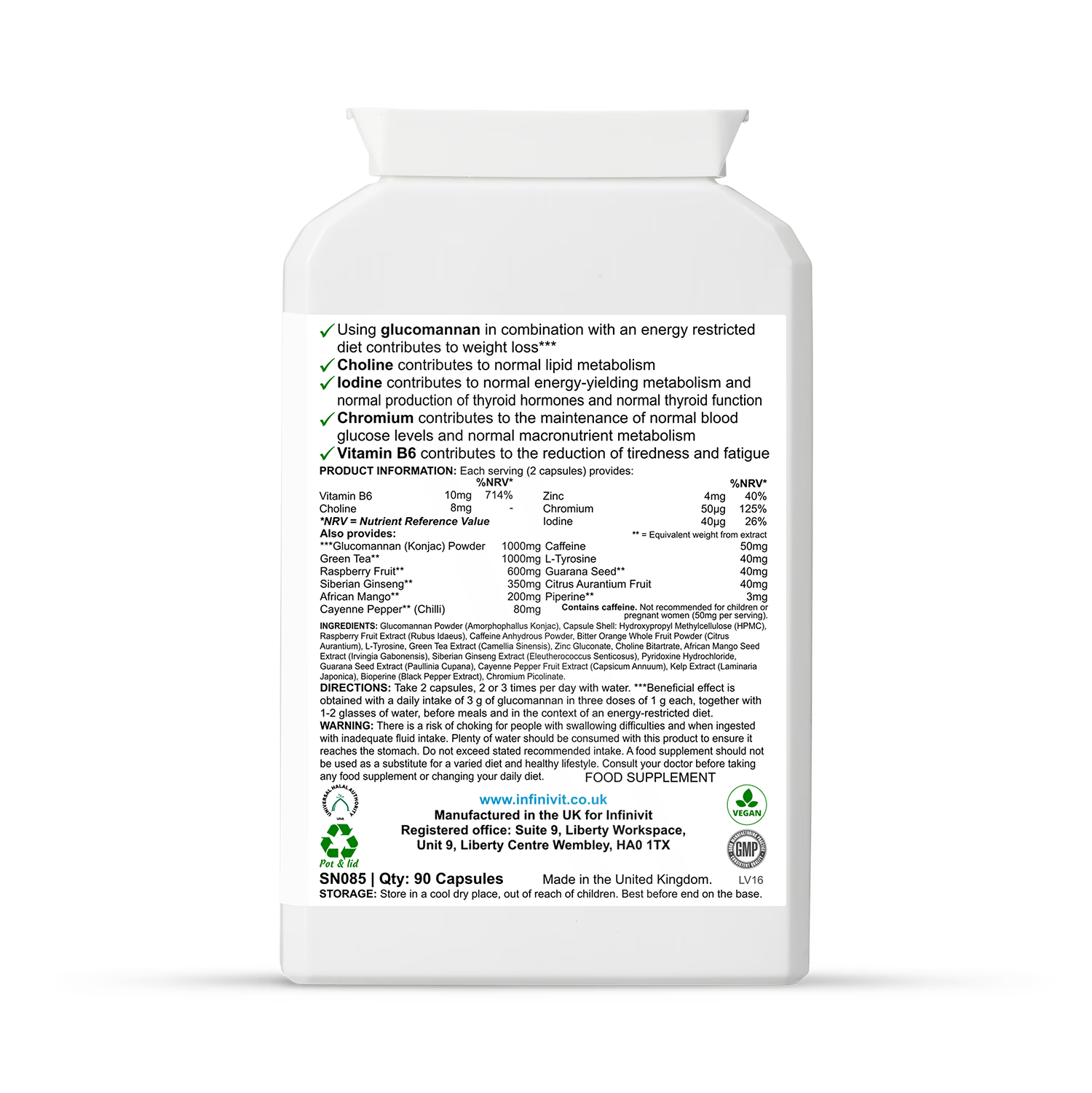 InfiniVit ThermoBurn weight management supplement 90 capsules, UK version