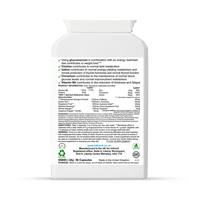 InfiniVit ThermoBurn weight management supplement 90 capsules, UK version