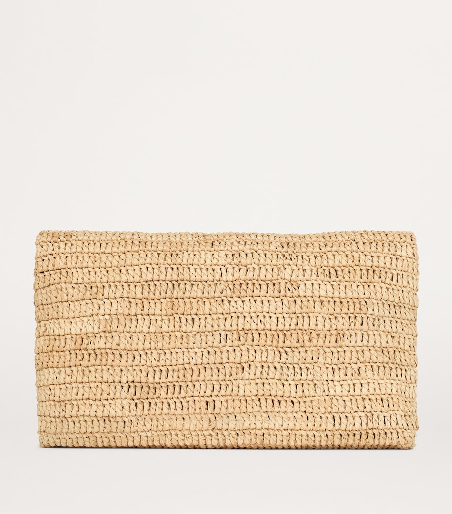 Saint Laurent raffia Cassandre envelope pouch, imported from the UK