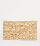 Saint Laurent raffia Cassandre envelope pouch, imported from the UK