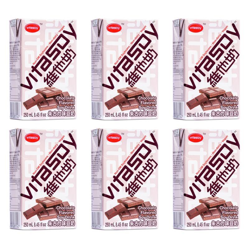 Vitasoy chocolate flavoured soy drink 6 pack (British brand)