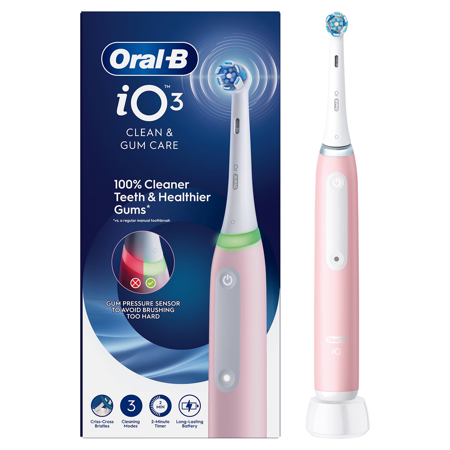 Oral-B iO 3 Pink electric toothbrush - British product