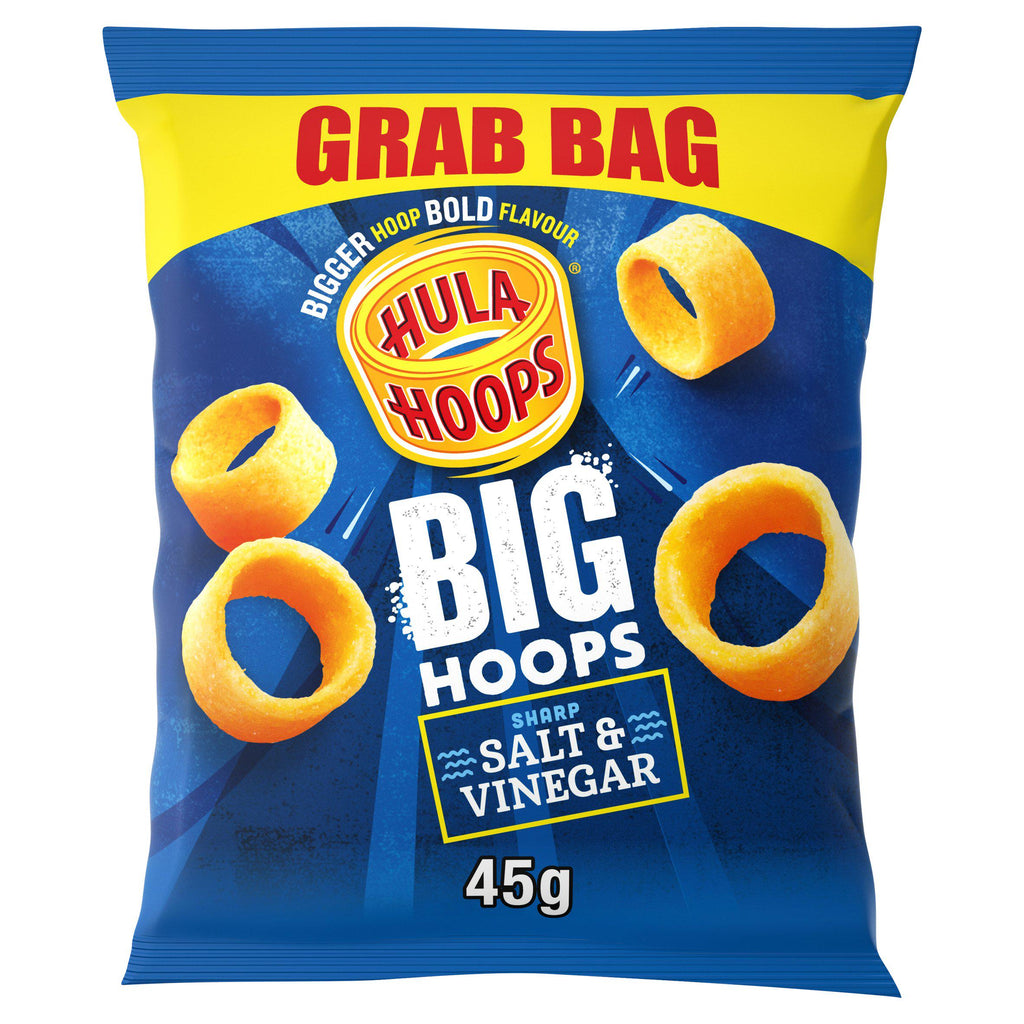 Hula Hoops Salt & Vinegar Flavour Big Hoops Sharp 45g