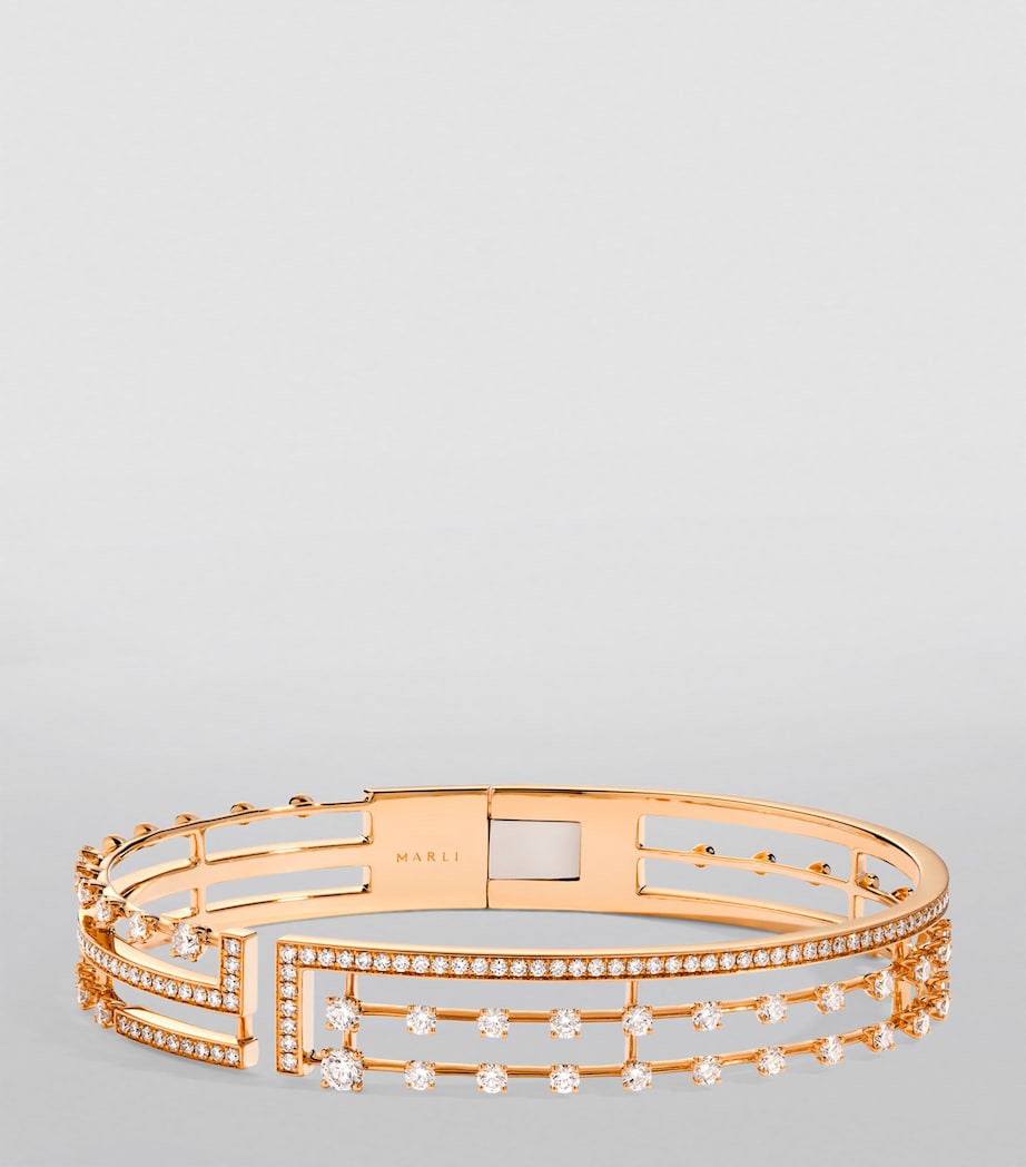 MARLI New York small rose gold diamond bangle - British product