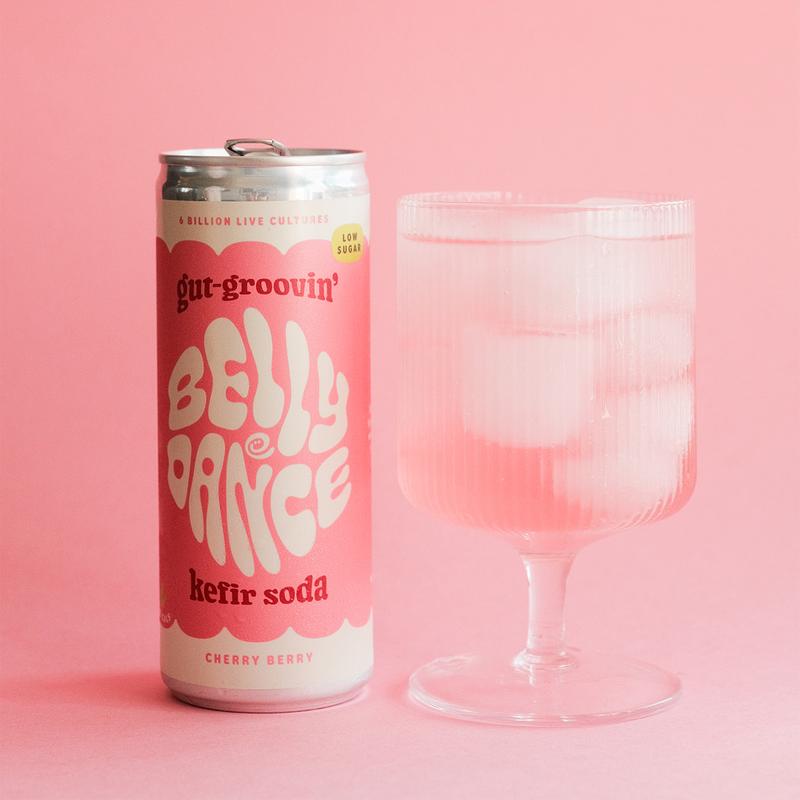 Belly Dance water kefir soda cherry berry, imported from the UK