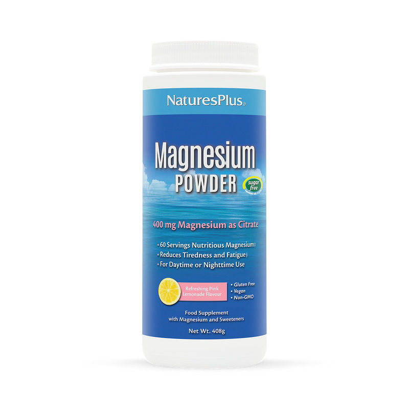 NaturesPlus Magnesium Powder Pink Lemonade 408g, UK version