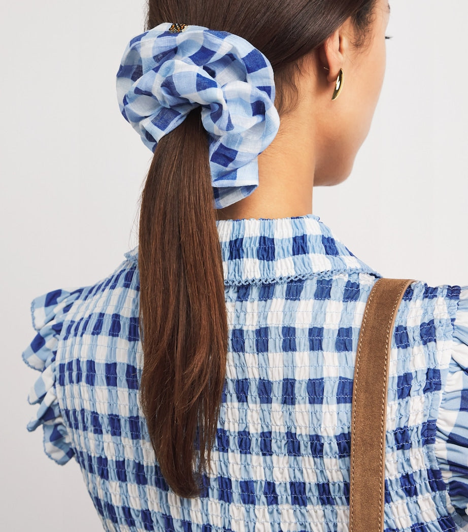 Sandro Paris linen blend gingham scrunchie - British product