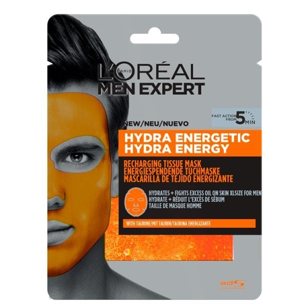 L'Oreal Men Expert Hydra Energetic Tissue Face Sheet Mask x1 GOODS Superdrug   