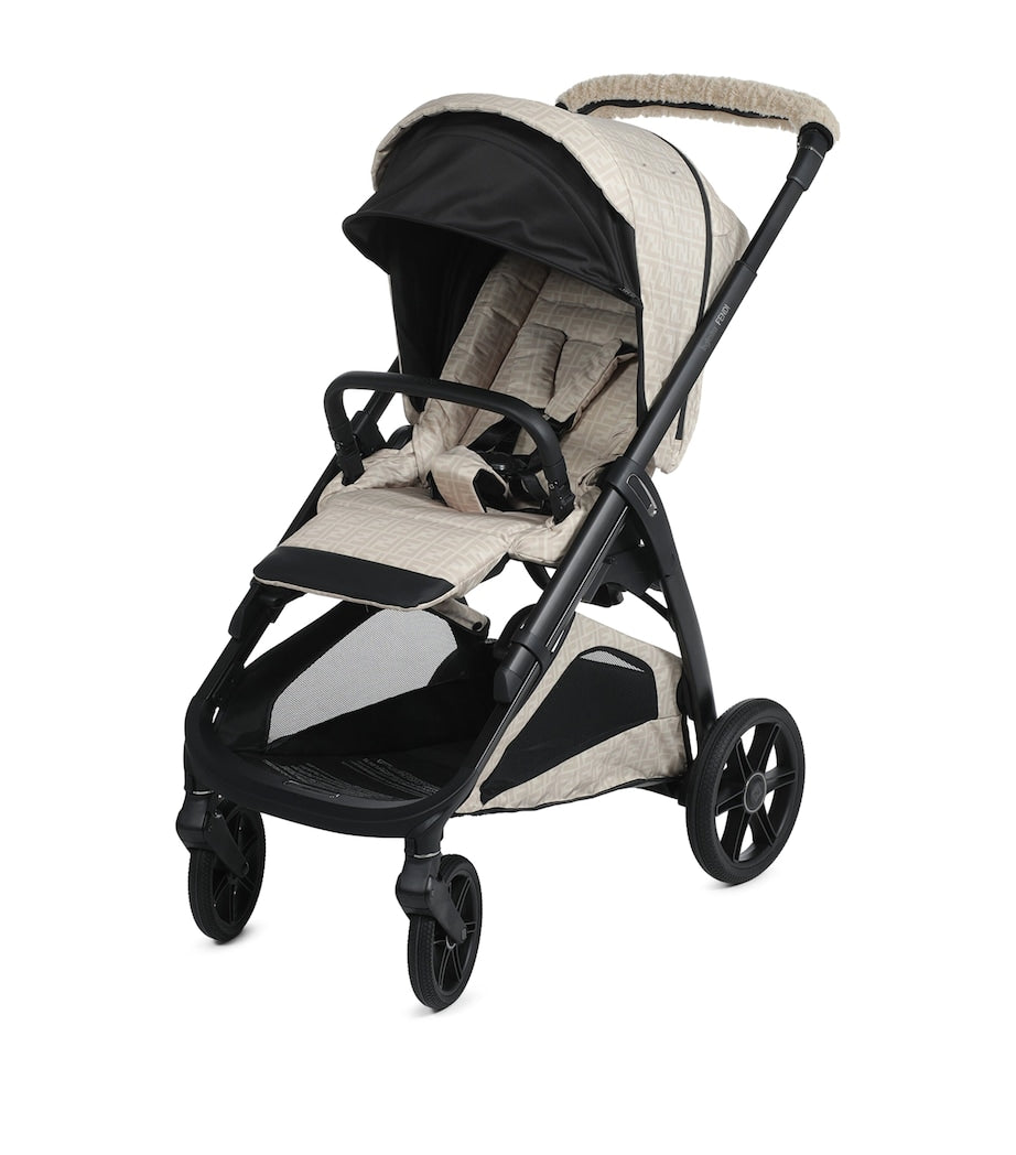 Fendi kids shearling-trim logo stroller - British product
