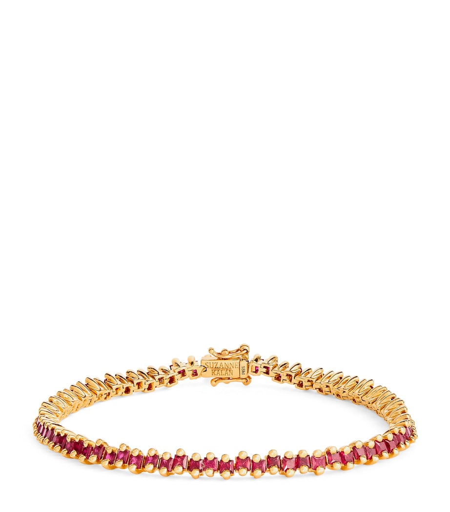 Suzanne Kalan yellow gold and ruby tennis bracelet, imported from the UK