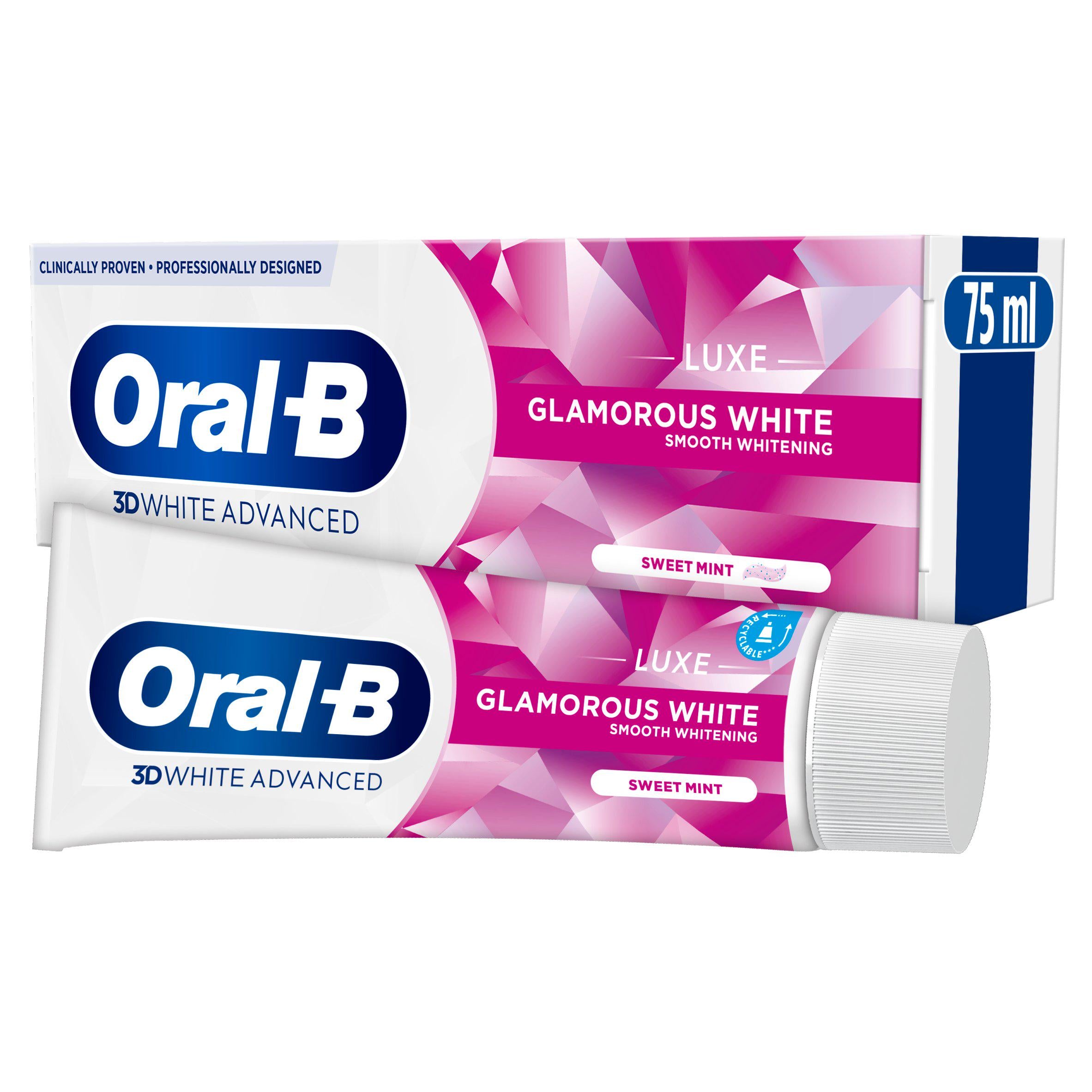 Oral-B 3D White Luxe Glamorous White Whitening Toothpaste 75ml toothpaste Sainsburys   