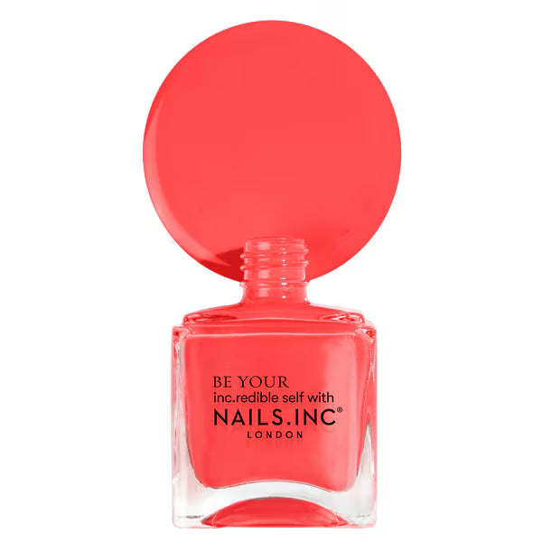 Nails.INC Coral Street neon nail polish 14ml, imported from the UK