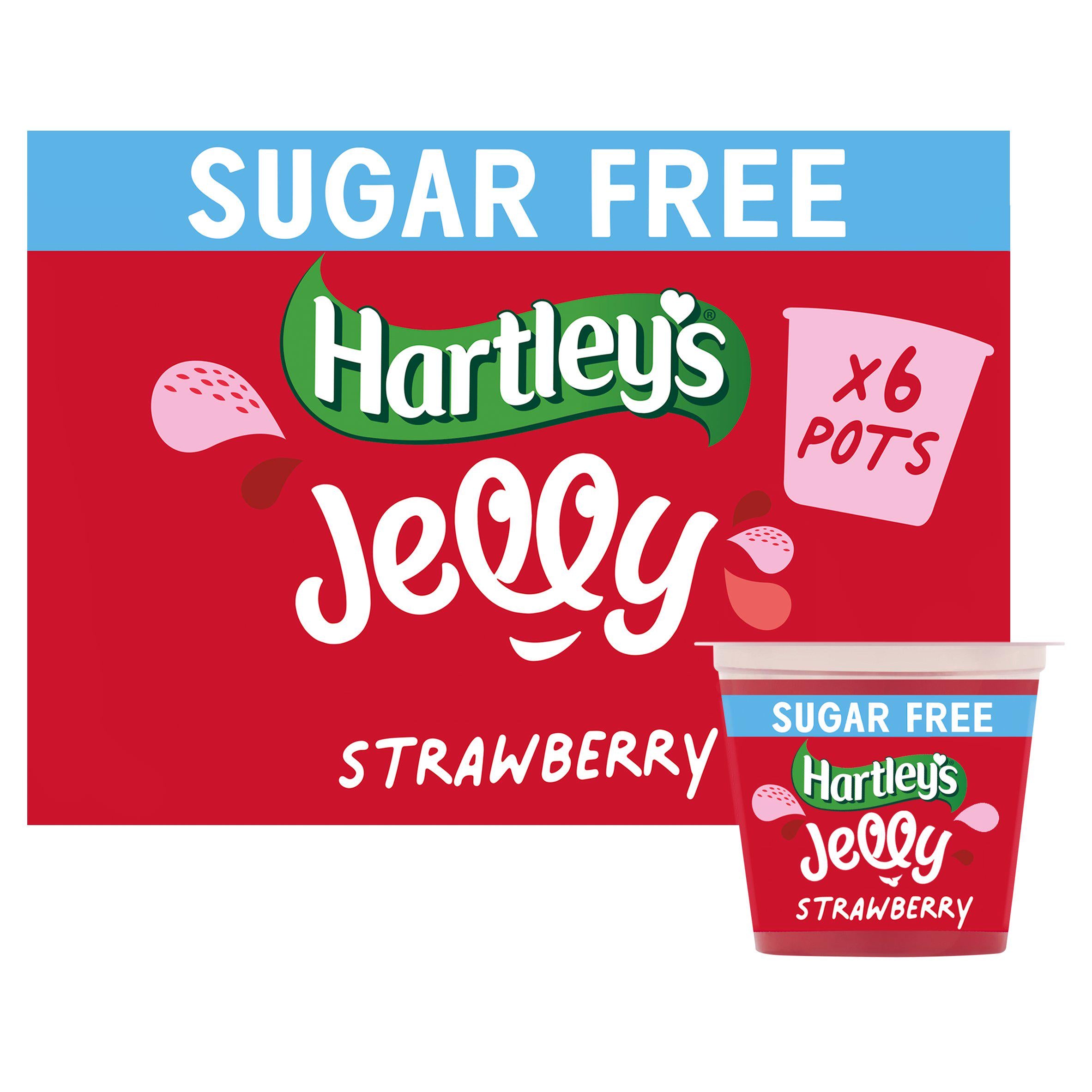 Hartley's No Added Sugar Strawberry Jelly Pot Multipack 6x115g GOODS Sainsburys   