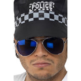 Smiffys aviator specs blue mirror silver frame - British product