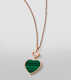 Chopard Happy Hearts rose gold malachite pendant necklace, imported from the UK