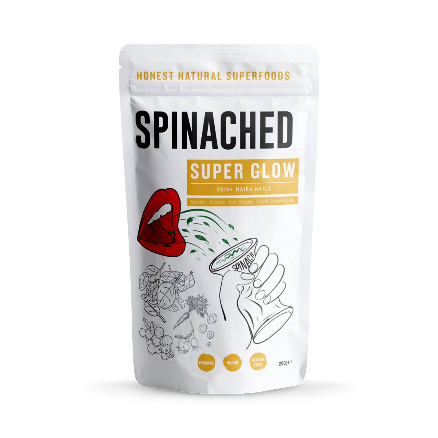 Spinached Super Glow superfood powder 200g, UK version