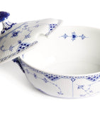Royal Copenhagen blue fluted half lace porcelain tureen, imported from the UK