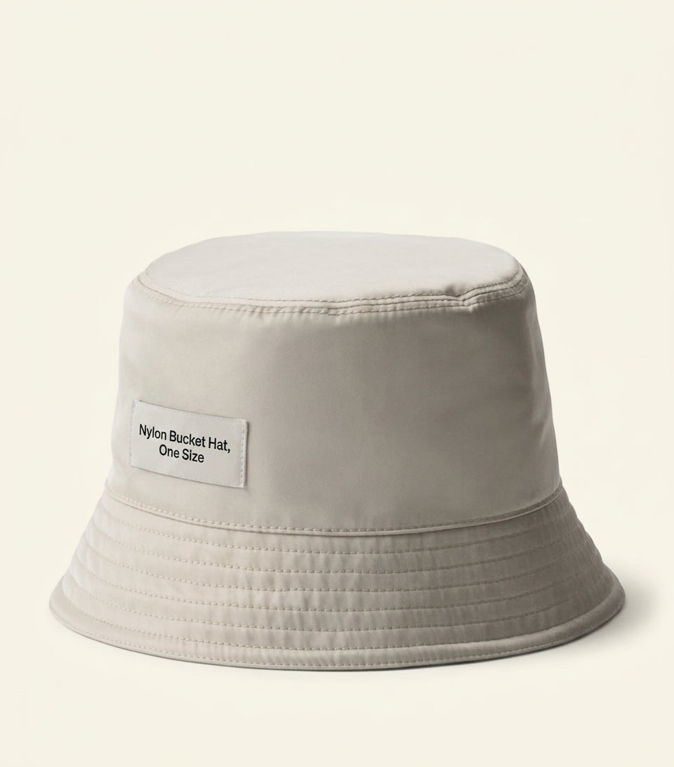 Prada Re-Nylon bucket hat recycled polyamide, imported from the UK