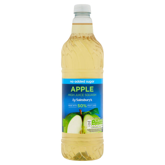 Sainsbury's Apple High Juice Squash, No Added Sugar 1L GOODS Sainsburys   