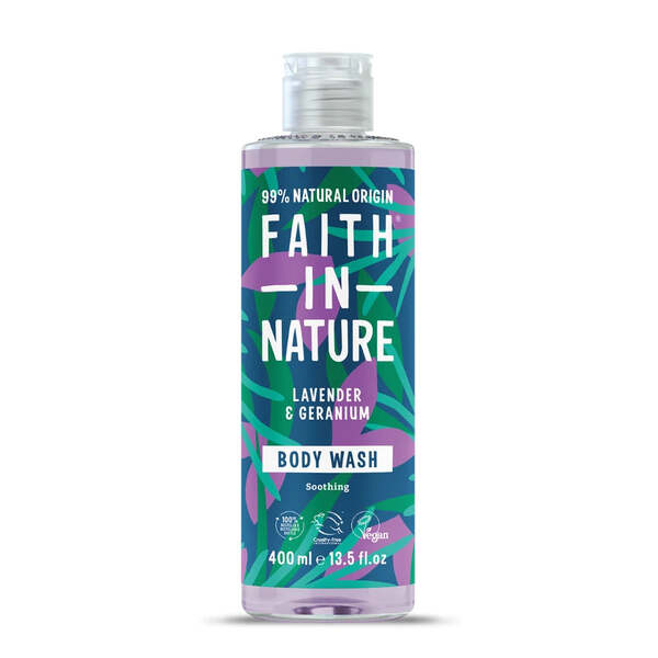 Faith In Nature lavender & geranium body wash 400ml, UK version