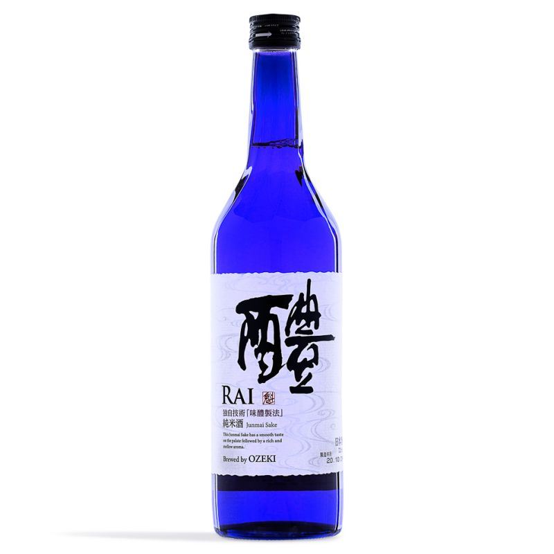 Ozeki Rai Junmai Sake bottle, authentic Japanese sake, UK version