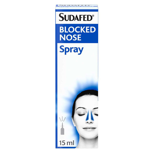Sudafed Blocked Nose Spray- 15ml cough cold & flu Boots   