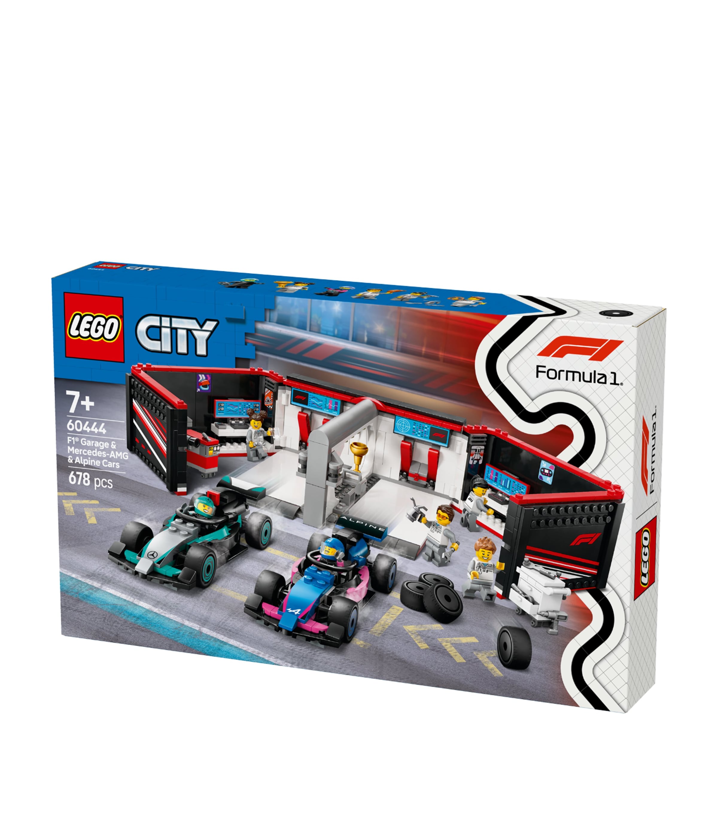 Lego F1 garage and Mercedes-AMG Alpine cars set, UK version