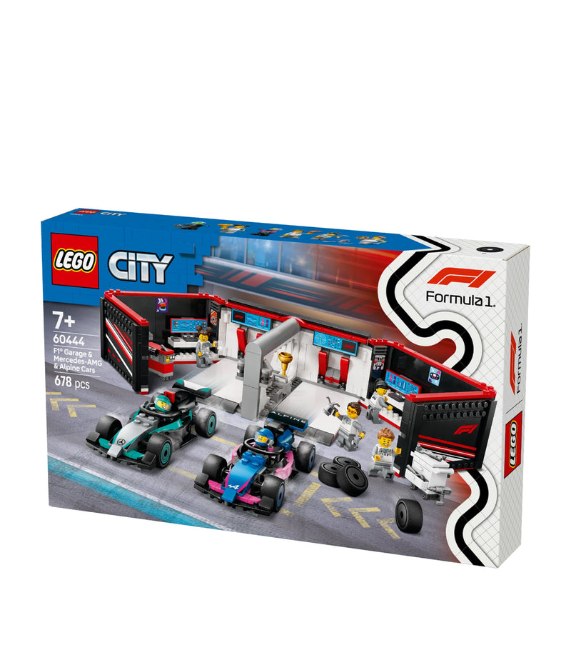 Lego F1 garage and Mercedes-AMG Alpine cars set, UK version