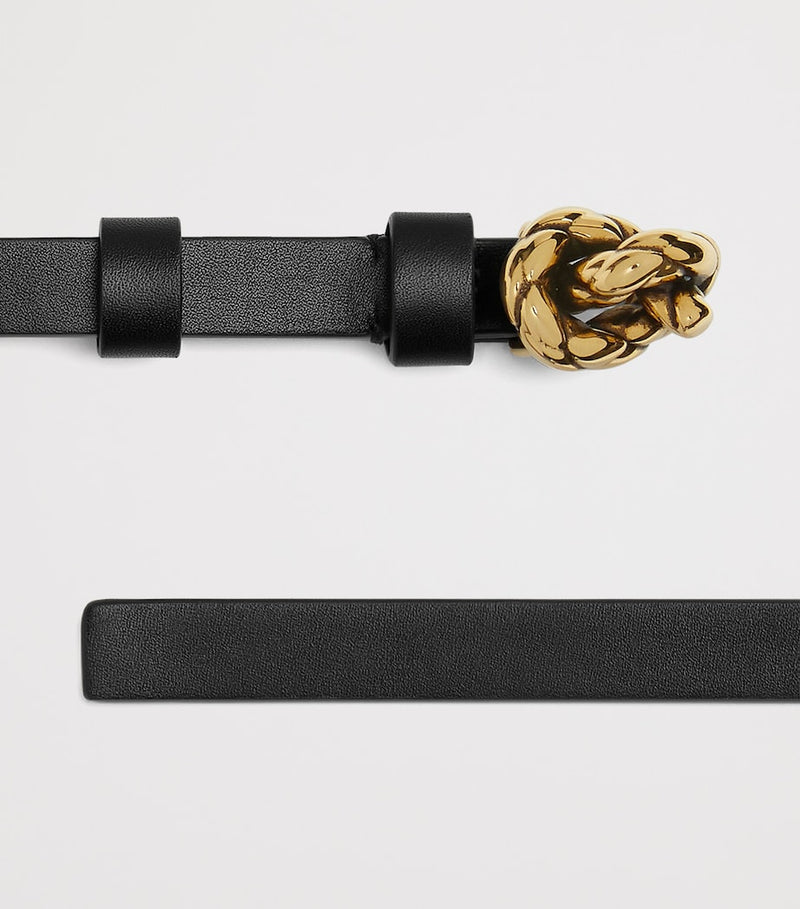 Bottega Veneta leather knot belt with Intreccio detail, UK version