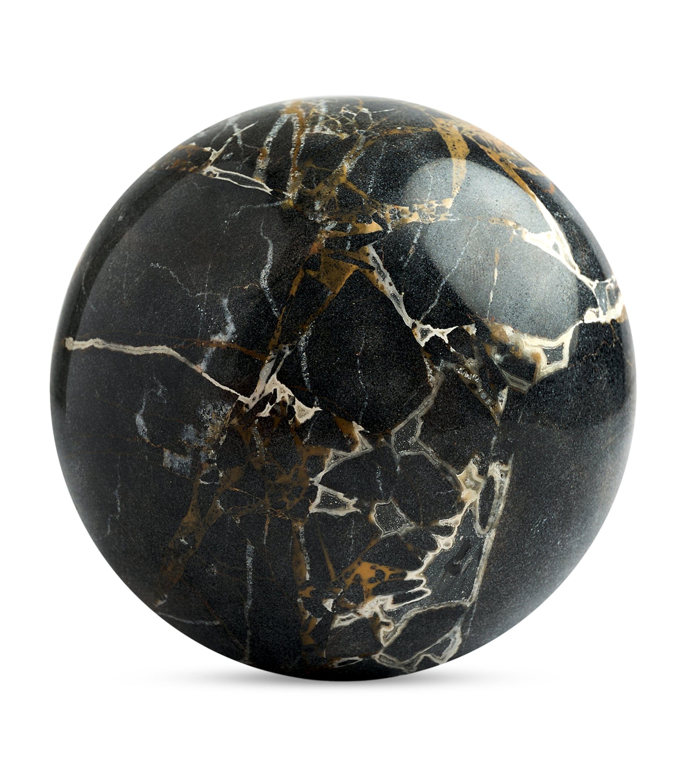 Marchanta Portoro Gold Marble Bola Sculpture 9cm diameter, imported from the UK